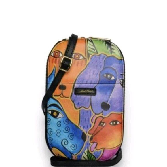 Laurel Burch Dogs n Doggies Crossbody Wallet Bag Organizer Dog Monarque Purse - Picture 2 of 11